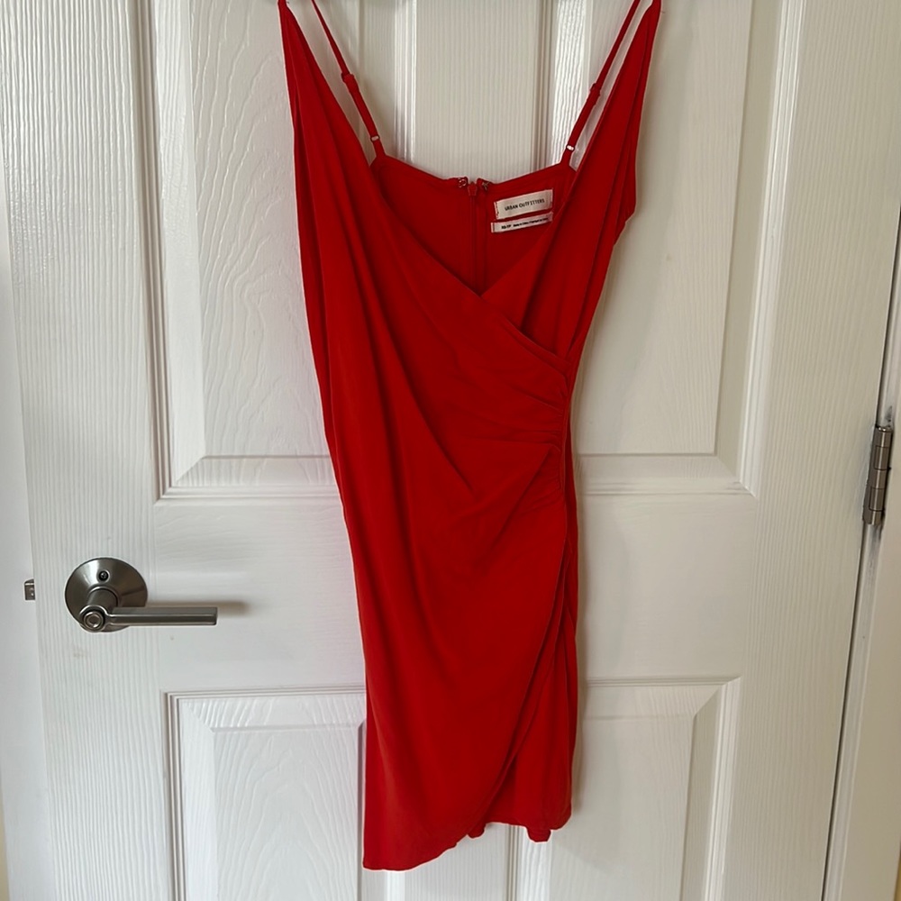 Coral urban outfitters linen dress